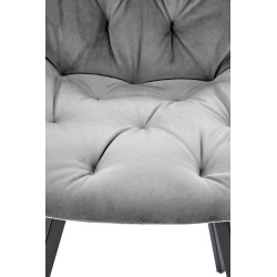 Scaun tapitat living/sufragerie Halmar K519, cadru metal, rotativ 360 grade, stil modern, 54x63x86x47cm, catifea, gri