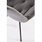Scaun tip fotoliu Ralph, pivotant la 360 grade, catifea gri, stil glamour, cadru metalic Scaun tip fotoliu Ralph, pivotant la 360 grade, catifea gri, stil glamour, cadru metalic
