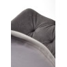 Scaun tapitat living/sufragerie Halmar K519, cadru metal, rotativ 360 grade, stil modern, 54x63x86x47cm, catifea, gri
