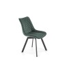 Scaun tapitat living Halmar K520, cadru metal, spatar matlasat, rotativ 360 grade, stil modern, 45x63x80x42cm, catifea, verde