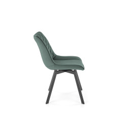 Scaun tapitat living Halmar K520, cadru metal, spatar matlasat, rotativ 360 grade, stil modern, 45x63x80x42cm, catifea, verde