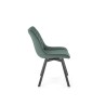 Scaun tapitat living Halmar K520, cadru metal, spatar matlasat, rotativ 360 grade, stil modern, 45x63x80x42cm, catifea, verde