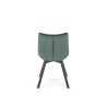 Scaun tapitat living Halmar K520, cadru metal, spatar matlasat, rotativ 360 grade, stil modern, 45x63x80x42cm, catifea, verde