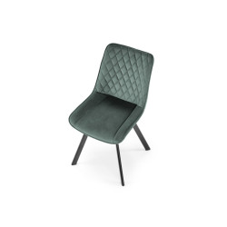 Scaun tapitat living Halmar K520, cadru metal, spatar matlasat, rotativ 360 grade, stil modern, 45x63x80x42cm, catifea, verde
