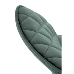 Scaun tapitat living Halmar K520, cadru metal, spatar matlasat, rotativ 360 grade, stil modern, 45x63x80x42cm, catifea, verde