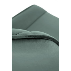 Scaun tapitat living Halmar K520, cadru metal, spatar matlasat, rotativ 360 grade, stil modern, 45x63x80x42cm, catifea, verde