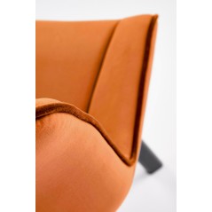 Scaun tapitat living Halmar K520, cadru metal, spatar matlasat, rotativ 360 grade, stil modern, 45x63x80x42cm, catifea, maro
