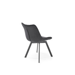 Scaun tapitat living Halmar K520, cadru metal, spatar matlasat, rotativ 360 grade, stil modern, 45x63x80x42cm, catifea, negru