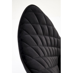 Scaun tapitat living Halmar K520, cadru metal, spatar matlasat, rotativ 360 grade, stil modern, 45x63x80x42cm, catifea, negru