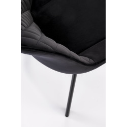 Scaun tapitat living Halmar K520, cadru metal, spatar matlasat, rotativ 360 grade, stil modern, 45x63x80x42cm, catifea, negru