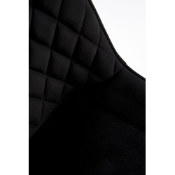 Scaun tapitat living Halmar K520, cadru metal, spatar matlasat, rotativ 360 grade, stil modern, 45x63x80x42cm, catifea, negru