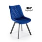 Scaun matlasat Atlanta, rotativ la 360 grade, catifea, cadru otel, 45x63x80x42 cm