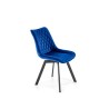 Scaun tapitat living Halmar K520, cadru metal, spatar matlasat, rotativ 360 grade, stil modern, 45x63x80x42cm, catifea, albastru