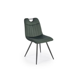 Scaun tapitat dining/bucatarie Halmar K521, cadru metal,  stil clasic, 46x58x83x45cm, catifea, verde