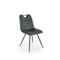 Scaun dining/bucatarie Halmar K521, cadru din metal si tapiterie din catifea, stil clasic, 46x58x83x45 cm, verde Scaun dining/bucatarie Halmar K521, cadru din metal si tapiterie din catifea, stil clasic, 46x58x83x45 cm, verde
