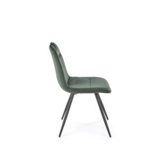 Scaun tapitat dining/bucatarie Halmar K521, cadru metal,  stil clasic, 46x58x83x45cm, catifea, verde