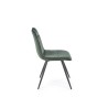 Scaun tapitat dining/bucatarie Halmar K521, cadru metal, stil clasic, 46x58x83x45cm, catifea, verde