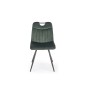 Scaun dining/bucatarie Halmar K521, cadru din metal si tapiterie din catifea, stil clasic, 46x58x83x45 cm, verde Scaun dining/bucatarie Halmar K521, cadru din metal si tapiterie din catifea, stil clasic, 46x58x83x45 cm, verde