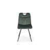 Scaun tapitat dining/bucatarie Halmar K521, cadru metal, stil clasic, 46x58x83x45cm, catifea, verde