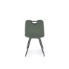 Scaun tapitat dining/bucatarie Halmar K521, cadru metal, stil clasic, 46x58x83x45cm, catifea, verde