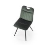 Scaun tapitat dining/bucatarie Halmar K521, cadru metal, stil clasic, 46x58x83x45cm, catifea, verde