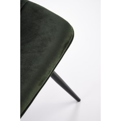 Scaun tapitat dining/bucatarie Halmar K521, cadru metal,  stil clasic, 46x58x83x45cm, catifea, verde