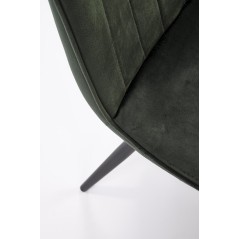 Scaun tapitat dining/bucatarie Halmar K521, cadru metal,  stil clasic, 46x58x83x45cm, catifea, verde