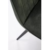 Scaun tapitat dining/bucatarie Halmar K521, cadru metal, stil clasic, 46x58x83x45cm, catifea, verde