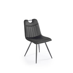 Scaun tapitat dining/bucatarie Halmar K521, cadru metal,  stil clasic, 46x58x83x45cm, catifea, negru