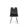 Scaun tapitat dining/bucatarie Halmar K521, cadru metal, stil clasic, 46x58x83x45cm, catifea, negru