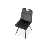 Scaun tapitat dining/bucatarie Halmar K521, cadru metal, stil clasic, 46x58x83x45cm, catifea, negru