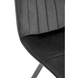 Scaun tapitat dining/bucatarie Halmar K521, cadru metal,  stil clasic, 46x58x83x45cm, catifea, negru