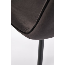 Scaun tapitat dining/bucatarie Halmar K521, cadru metal,  stil clasic, 46x58x83x45cm, catifea, negru