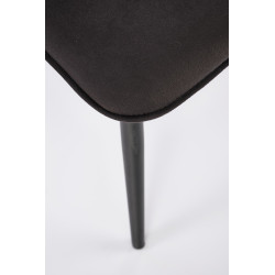 Scaun tapitat dining/bucatarie Halmar K521, cadru metal,  stil clasic, 46x58x83x45cm, catifea, negru