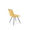 Scaun tapitat dining/bucatarie Halmar K521, cadru metal,  stil clasic, 46x58x83x45cm, catifea, galben