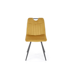 Scaun tapitat dining/bucatarie Halmar K521, cadru metal,  stil clasic, 46x58x83x45cm, catifea, galben