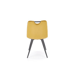 Scaun tapitat dining/bucatarie Halmar K521, cadru metal,  stil clasic, 46x58x83x45cm, catifea, galben