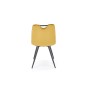 Scaun tapitat dining/bucatarie Halmar K521, clasic/modern, cadru metal, catifea, galben mustar