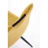 Scaun tapitat dining/bucatarie Halmar K521, cadru metal,  stil clasic, 46x58x83x45cm, catifea, galben