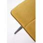 Scaun tapitat dining/bucatarie Halmar K521, clasic/modern, cadru metal, catifea, galben mustar