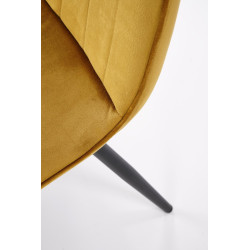 Scaun tapitat dining/bucatarie Halmar K521, cadru metal,  stil clasic, 46x58x83x45cm, catifea, galben