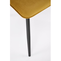 Scaun tapitat dining/bucatarie Halmar K521, cadru metal,  stil clasic, 46x58x83x45cm, catifea, galben