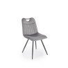 Scaun tapitat dining/bucatarie Halmar K521, cadru metal,  stil clasic, 46x58x83x45cm, catifea, gri