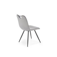 Scaun tapitat dining/bucatarie Halmar K521, cadru metal,  stil clasic, 46x58x83x45cm, catifea, gri