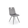 Scaun tapitat dining/bucatarie Halmar K521, cadru metal,  stil clasic, 46x58x83x45cm, catifea, gri