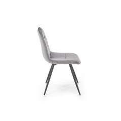 Scaun tapitat dining/bucatarie Halmar K521, cadru metal,  stil clasic, 46x58x83x45cm, catifea, gri