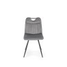 Scaun tapitat dining/bucatarie Halmar K521, cadru metal,  stil clasic, 46x58x83x45cm, catifea, gri