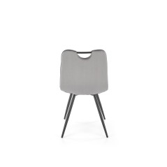 Scaun tapitat dining/bucatarie Halmar K521, cadru metal,  stil clasic, 46x58x83x45cm, catifea, gri