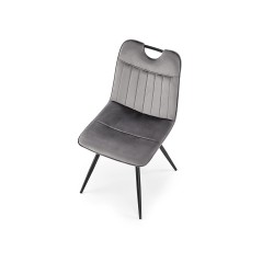 Scaun tapitat dining/bucatarie Halmar K521, cadru metal,  stil clasic, 46x58x83x45cm, catifea, gri