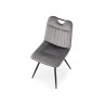 Scaun tapitat dining/bucatarie Halmar K521, cadru metal,  stil clasic, 46x58x83x45cm, catifea, gri